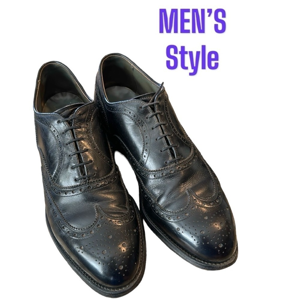 FootJoy men’s Jet Black lace up wingtip leather shoes